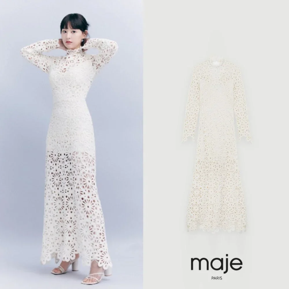 Maje ROZIM Crochet Maxi Dress - Picture 4 of 10